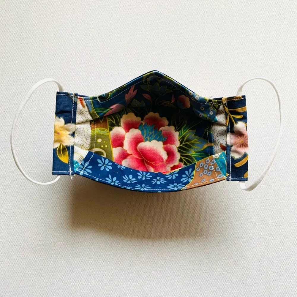 NEW Handmade Peony Print 3D Face Mask